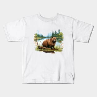 I Love Beaver Kids T-Shirt